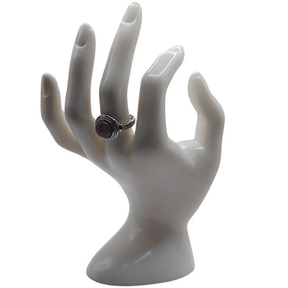 Bague Ronde Ajustable Mixte - Améthyste