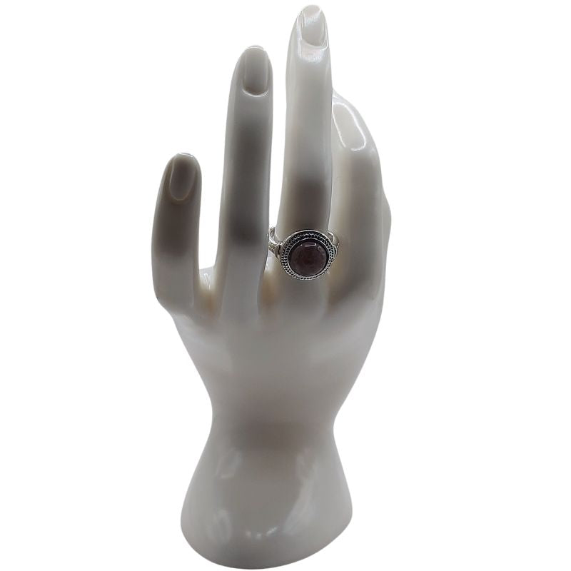 Bague Ronde Ajustable Mixte - Améthyste