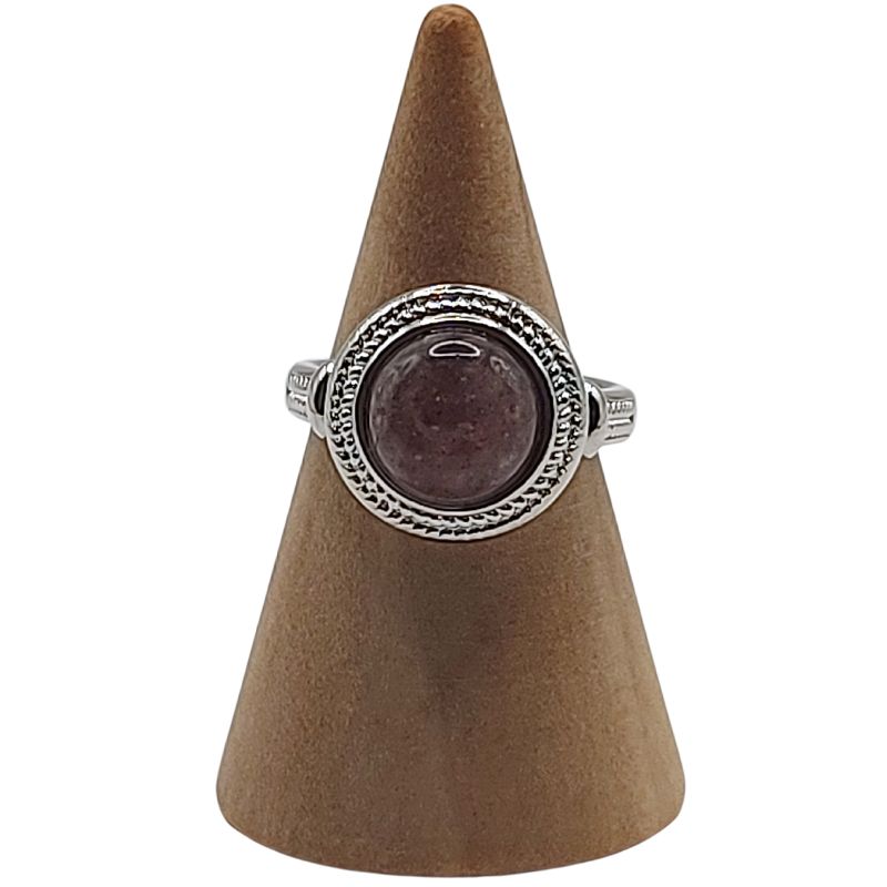 Bague Ronde Ajustable Mixte - Améthyste