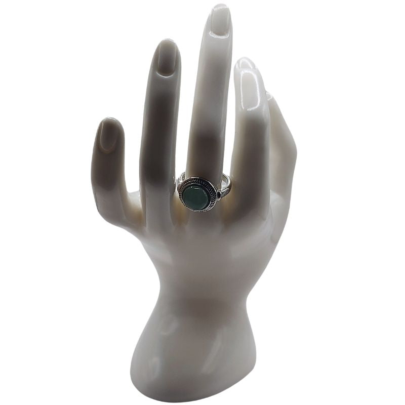 Bague Ronde Ajustable Mixte - Aventurine Verte