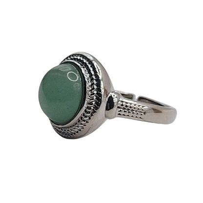 Bague Ronde Ajustable Mixte - Aventurine Verte