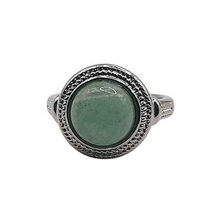 Bague Ronde Ajustable Mixte - Aventurine Verte