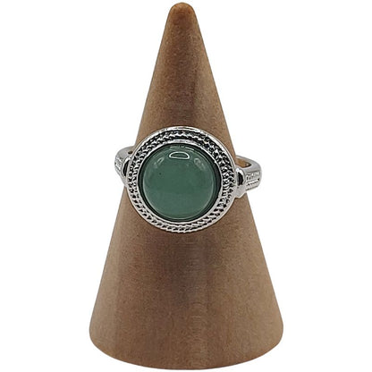 Bague Ronde Ajustable Mixte - Aventurine Verte