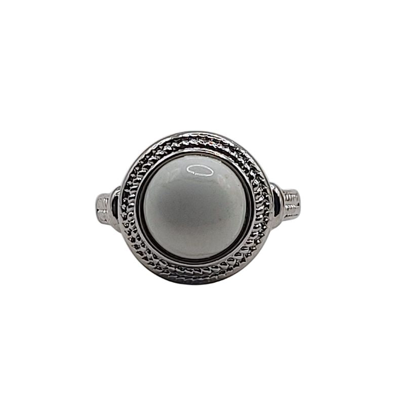 Bague Ronde Ajustable Mixte - Howlite