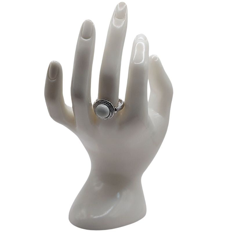 Bague Ronde Ajustable Mixte - Howlite