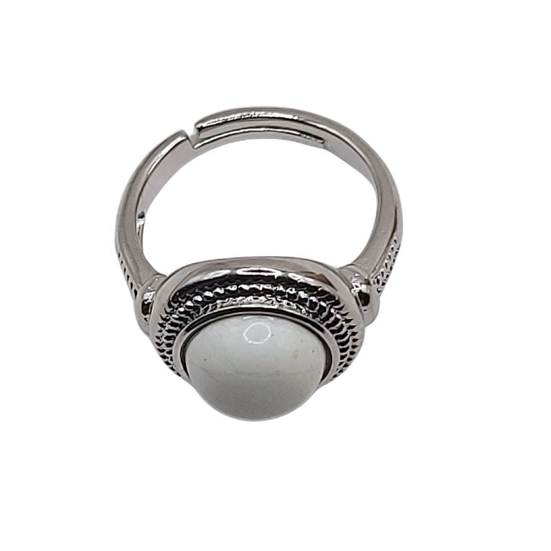 Bague Ronde Ajustable Mixte - Howlite