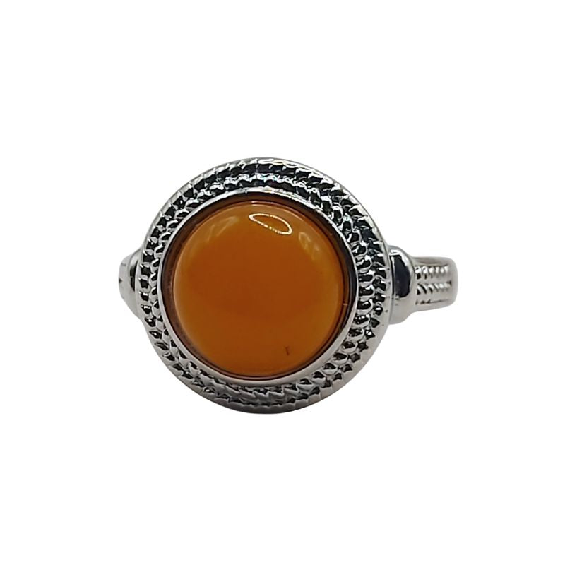 Bague Ronde Ajustable Mixte - Jade Jaune