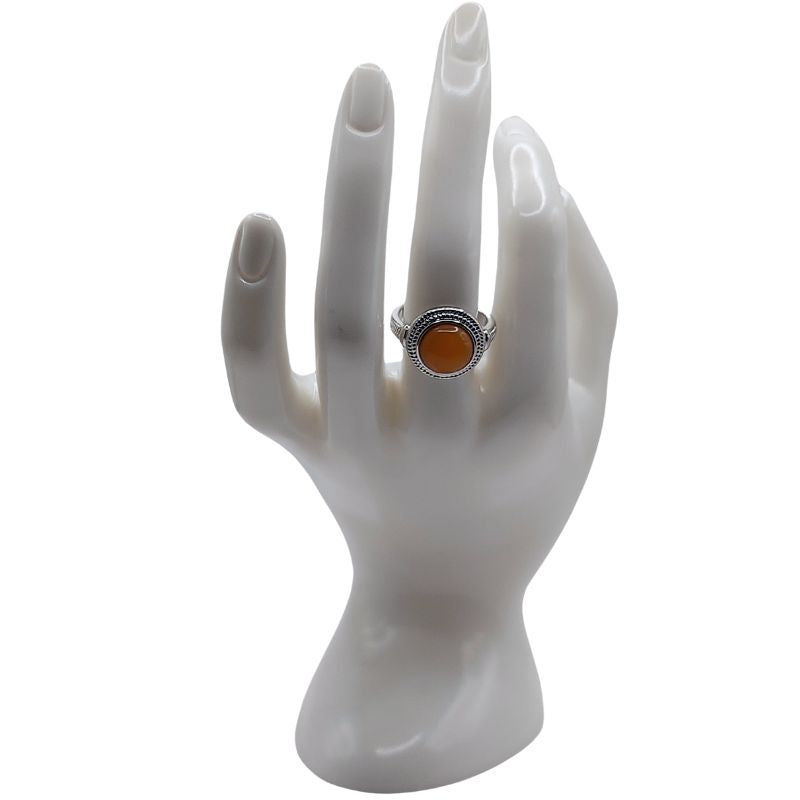 Bague Ronde Ajustable Mixte - Jade Jaune