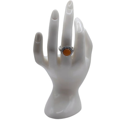 Bague Ronde Ajustable Mixte - Jade Jaune