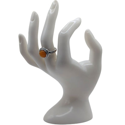 Bague Ronde Ajustable Mixte - Jade Jaune