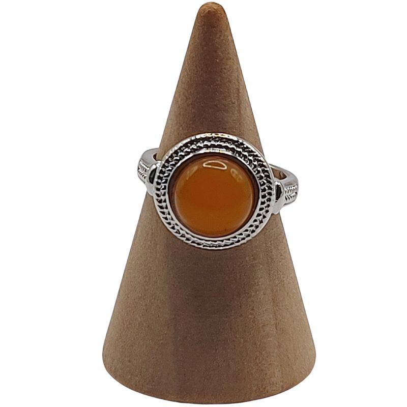 Bague Ronde Ajustable Mixte - Jade Jaune