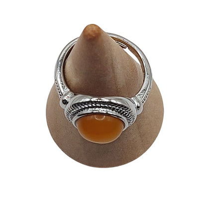 Bague Ronde Ajustable Mixte - Jade Jaune