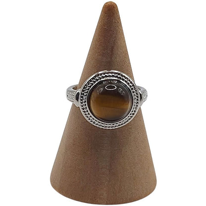 Bague Ronde Ajustable Mixte - Oeil de Tigre