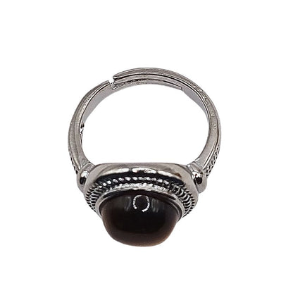 Bague Ronde Ajustable Mixte - Oeil de Tigre