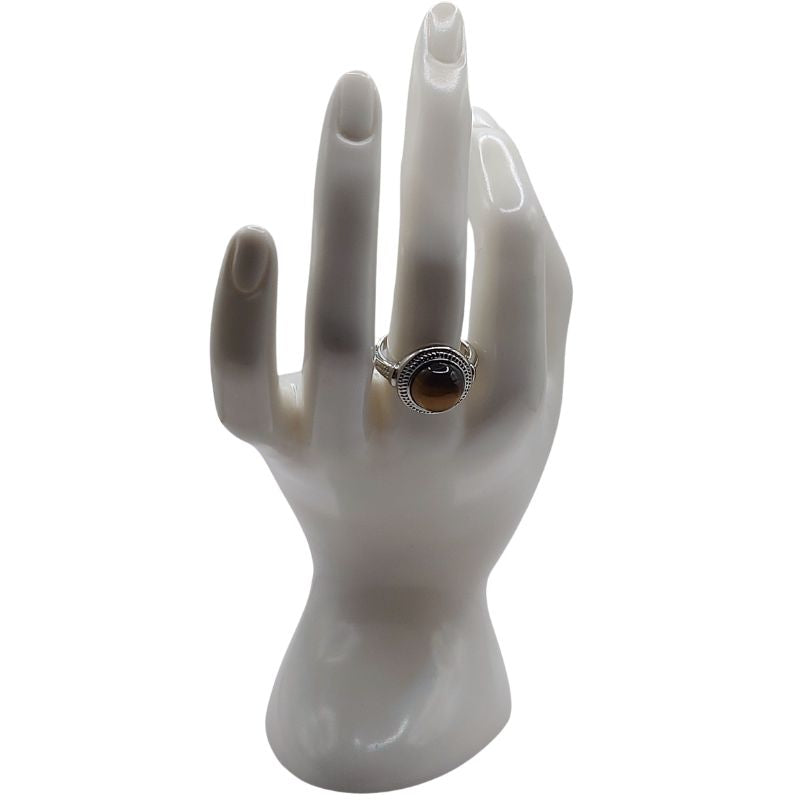 Bague Ronde Ajustable Mixte - Oeil de Tigre