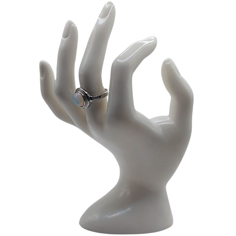 Bague Ronde Ajustable Mixte - Opale