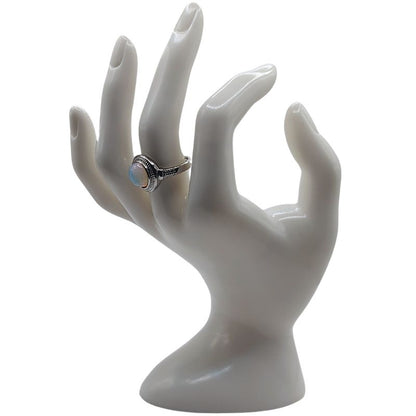 Bague Ronde Ajustable Mixte - Opale