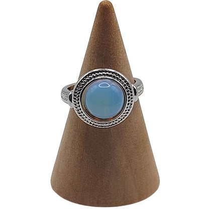 Bague Ronde Ajustable Mixte - Opale