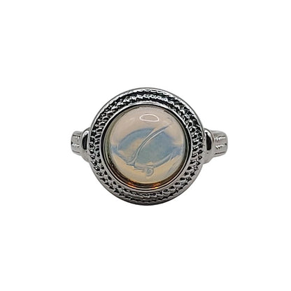 Bague Ronde Ajustable Mixte - Opale