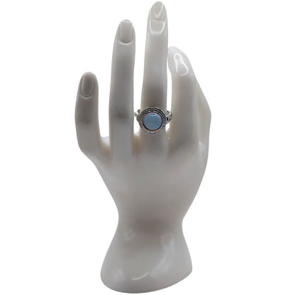 Bague Ronde Ajustable Mixte - Opale