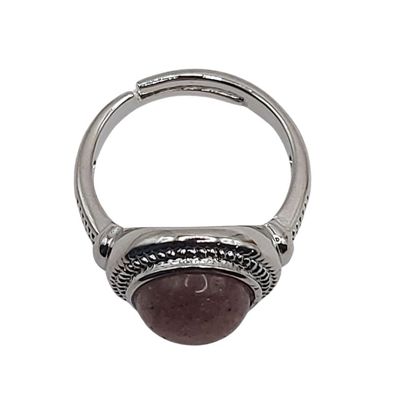 Bague Ronde Ajustable Mixte - Pierre de Soleil