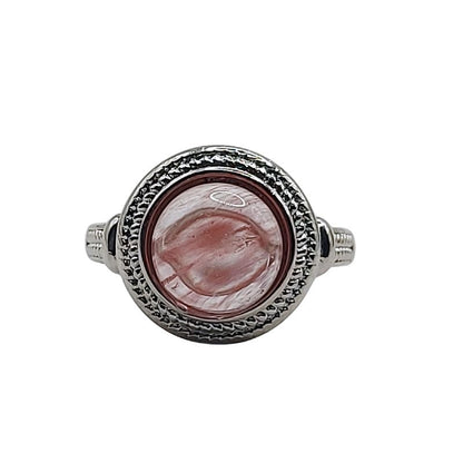 Bague Ronde Ajustable Mixte - Quartz Cerise