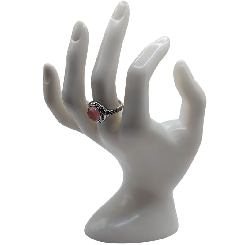 Bague Ronde Ajustable Mixte - Quartz Cerise
