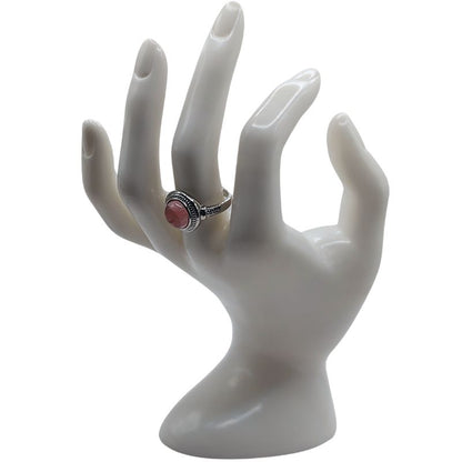 Bague Ronde Ajustable Mixte - Quartz Cerise