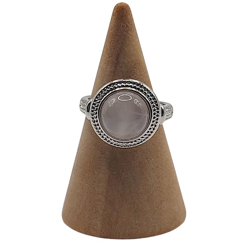 Bague Ronde Ajustable Mixte - Quartz Rose