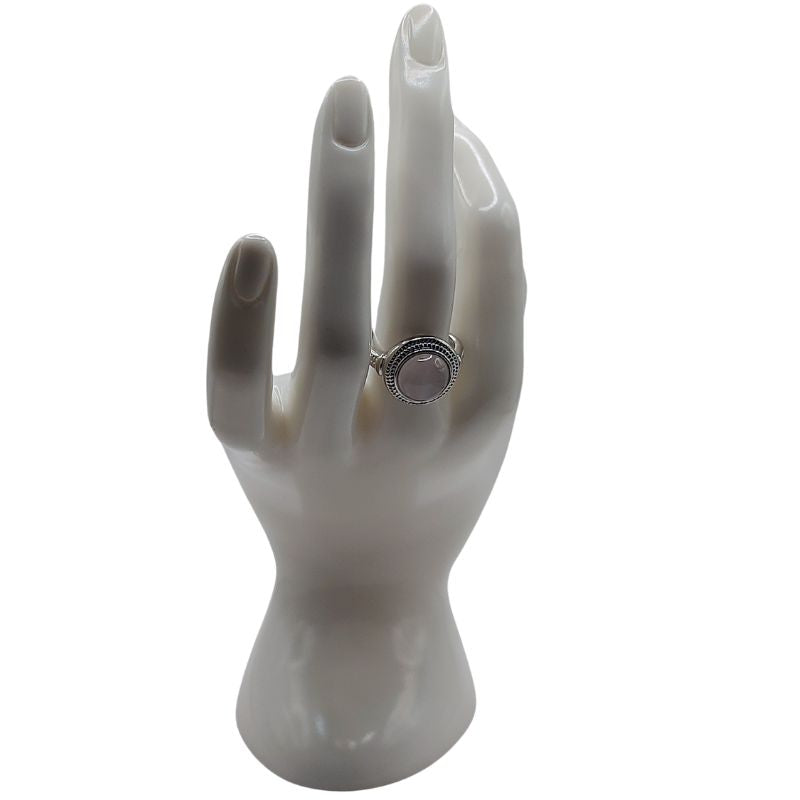 Bague Ronde Ajustable Mixte - Quartz Rose