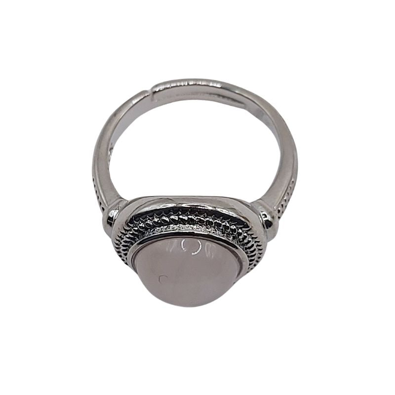 Bague Ronde Ajustable Mixte - Quartz Rose