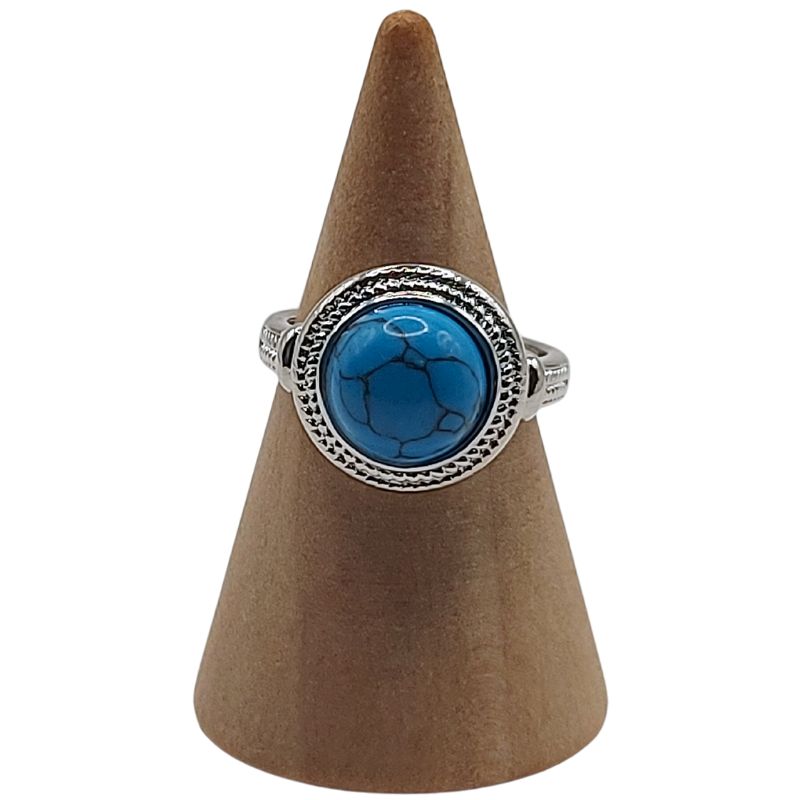 Bague Ronde Ajustable Mixte - Turquoise