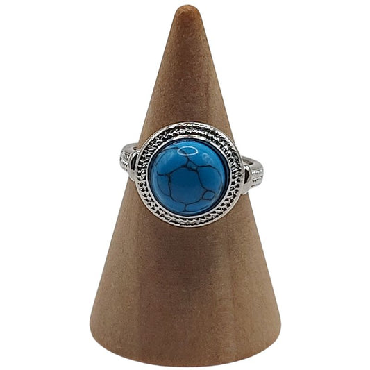Bague Ronde Ajustable Mixte - Turquoise