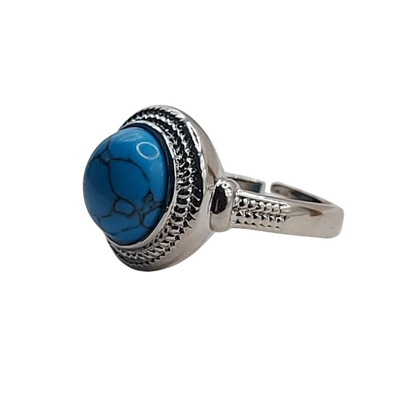 Bague Ronde Ajustable Mixte - Turquoise