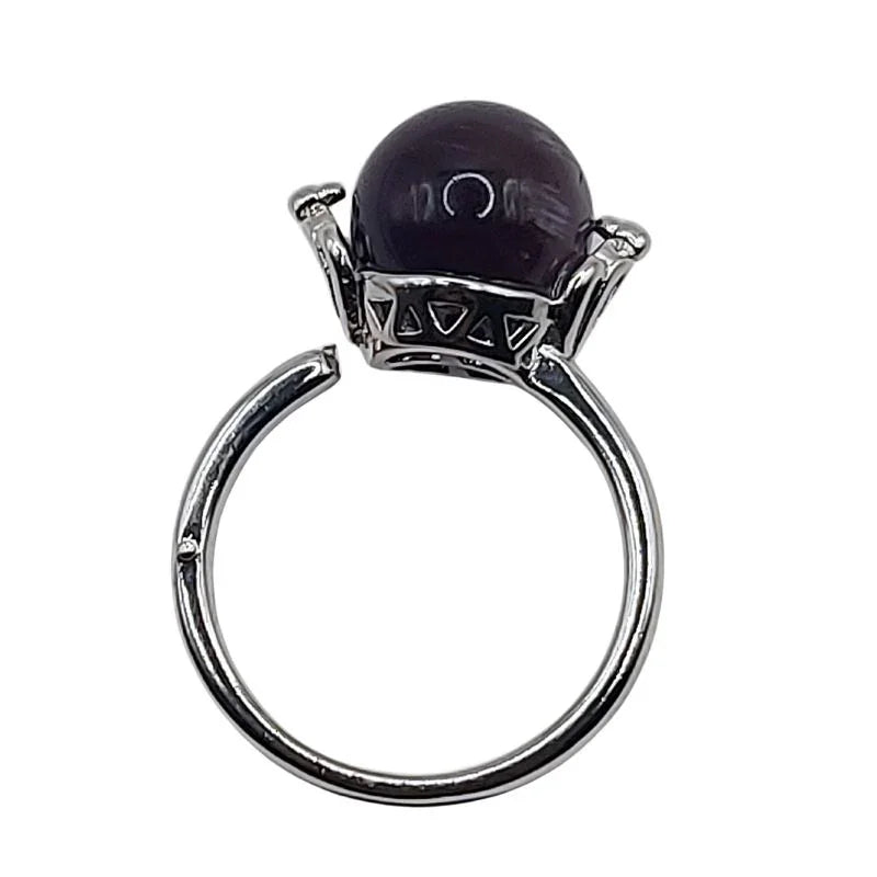 Bague Sphère en Améthyste - Qualité A