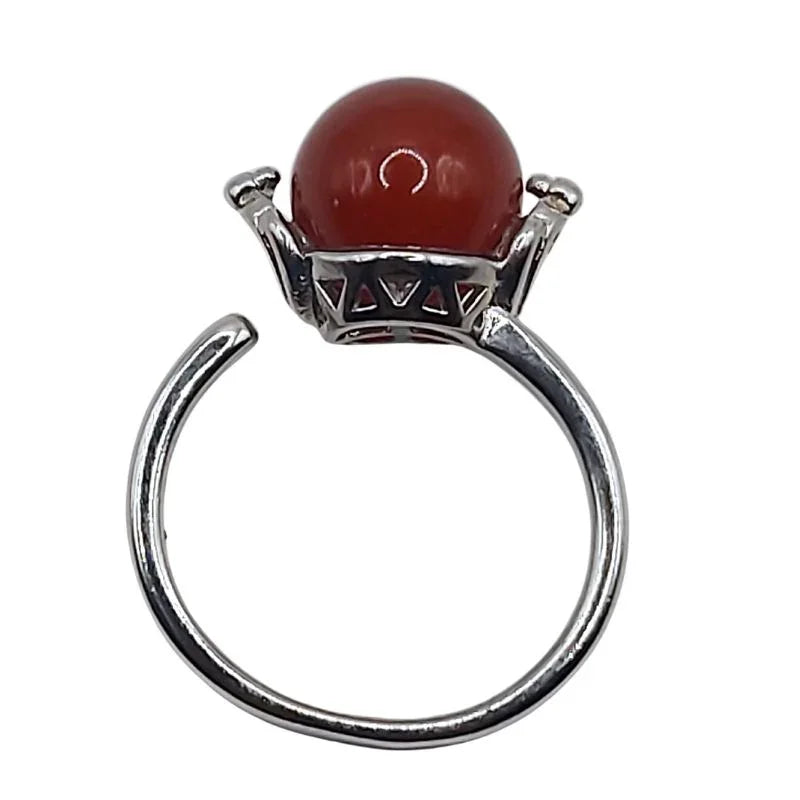 Bague Sphère en Cornaline - Qualité A