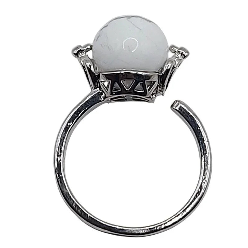 Bague Sphère en Howlite - Qualité A