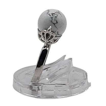 Bague Sphère en Howlite - Qualité A