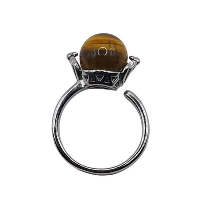 Bague Sphère en Oeil de tigre - Qualité A