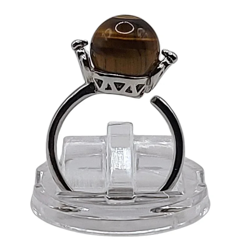 Bague Sphère en Oeil de tigre - Qualité A