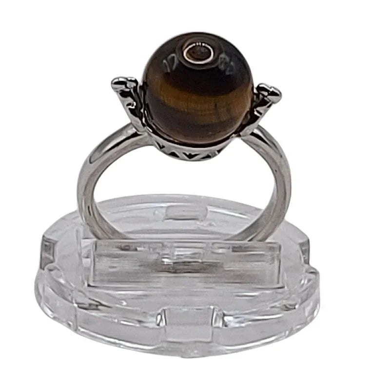 Bague Sphère en Oeil de tigre - Qualité A