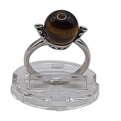Bague Sphère en Oeil de tigre - Qualité A