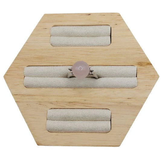 Bague Sphère en Quartz Rose - Qualité A