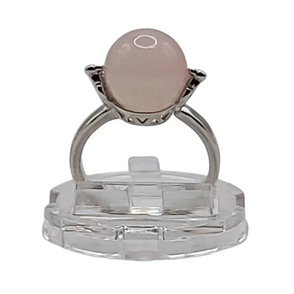 Bague Sphère en Quartz Rose - Qualité A