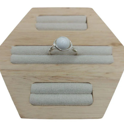 Bague en Pierre Naturelle - Howlite blanche - Litho Natura