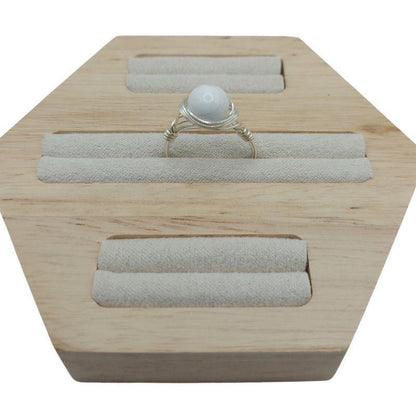 Bague en Pierre Naturelle - Howlite blanche - Litho Natura