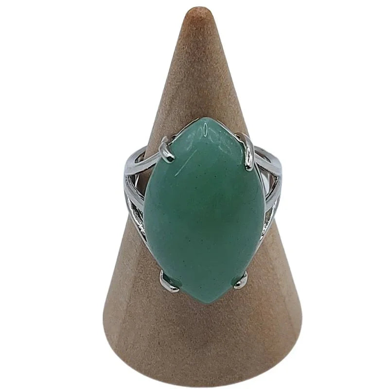 Bague marquise en Aventurine Verte - Qualité A