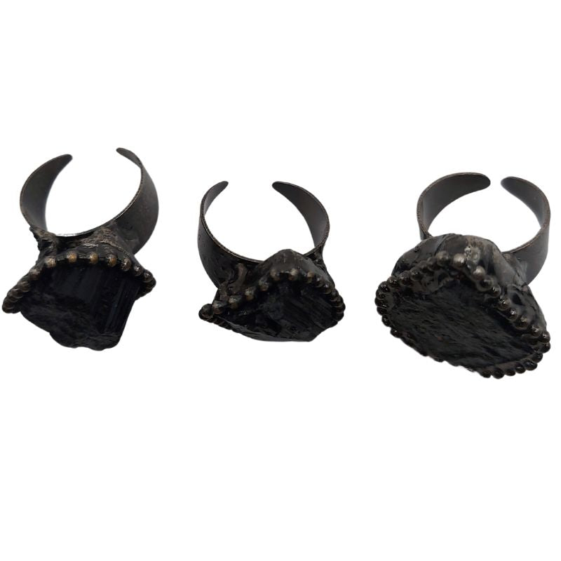 Bague Tourmaline Adaptable Argenté Antique et Stannum