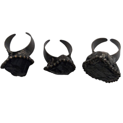 Bague Tourmaline Adaptable Argenté Antique et Stannum