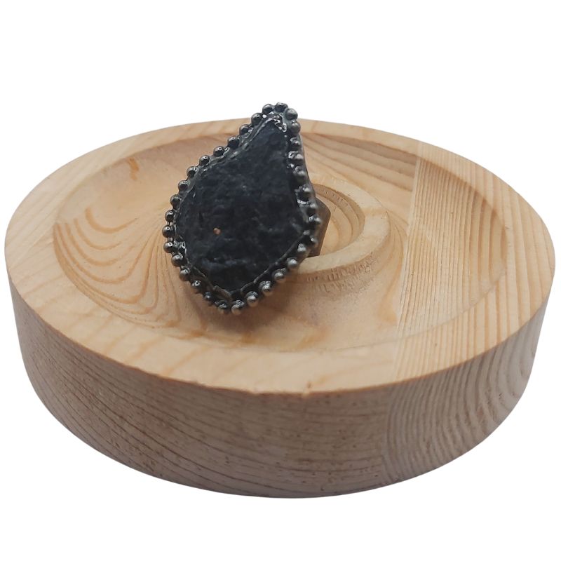 Bague Tourmaline Adaptable Argenté Antique et Stannum